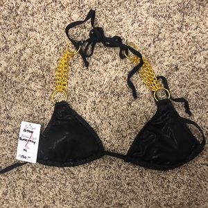 FreshPeaches metallic black chain bikini